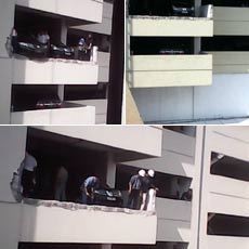  Mobil Nyaris Jatuh di Gedung Green Central City Gajahmada