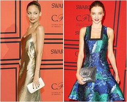 Gaun Metalik Kembali Jadi Tren Pilihan Seleb di Penghargaan Desainer Amerika 2013