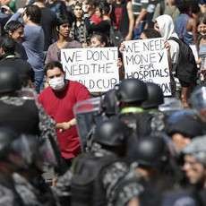 Demonstran Brazil Kembali Bentrok Jelang Laga Lawan Meksiko
