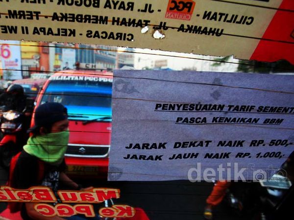 Pasca Kenaikan BBM, Angkot Mulai Naikkan Tarif