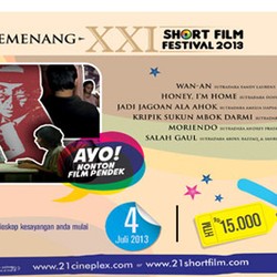 Film-film Pemenang XXI Short Film Festival 2013 Segera Hadir di Bioskop