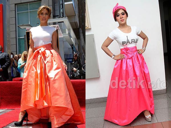 Syahrini Bergaya ala Jennifer Lopez