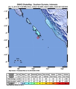Dalam Waktu 10 Menit, Dua Kali Gempa 5 SR Guncang Kepulauan Mentawai