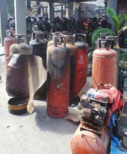 Tabung Gas yang Dijadikan Senjata Napi Tanjung Gusta Diamankan