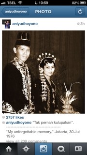  HUT Perkawinan ke-37, Bu Ani Pajang Foto Nikah dengan SBY di Instagram