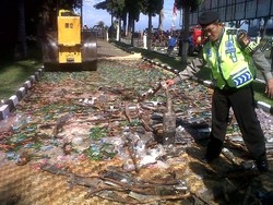 300 Knalpot Bising Dimusnahkan dalam Pelepasan Pengamanan Mudik di Garut