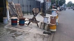 Jelang Lebaran, Penjual Bedug Ramai di Tanah Abang