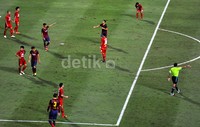 Barca mencetak gol pertama pada menit ke-13. Gol itu tercipta lewat kaki Neymar.