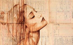 Potret Cantik Ini Dibuat dari Campuran Kopi dan Tinta