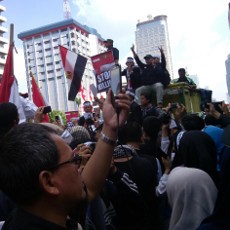 Ratusan Orang Demo Dukung Mesir di Depan Kantor PBB