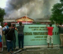 Rusuh di LP Labuhan Ruku Sumut, Ada Bangunan Terbakar