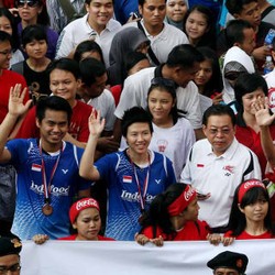 Tontowi & Para Juara Dunia Diarak, Sarinah pun Meriah