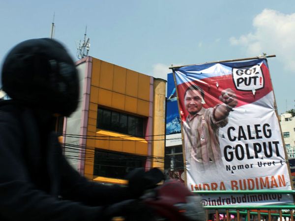 Spanduk Golput di Cikini, Jakarta