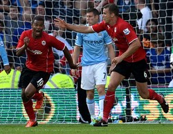 Fraizer Campbell merayakan gol yang dicetaknya. AFP/Andrew Yates.