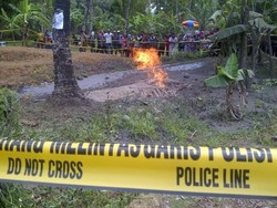 Semburan Lumpur Disertai Api di Pekarangan Kagetkan Warga Purworejo