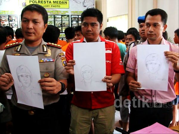 Sketsa Wajah Perampok Toko Emas di Medan Disebar