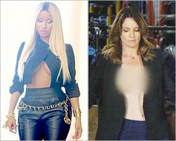 Salah Pilih Baju, Payudara Nicki Minaj dan Tina Fey Terekspos di TV