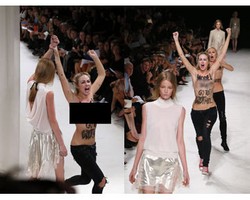 Model Inggris Ini Pukul Pendemo yang Topless di Paris Fashion Week