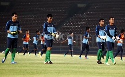 Evan Dimas dkk berlatih untuk persiapan Pra Piala Asia U-19.
