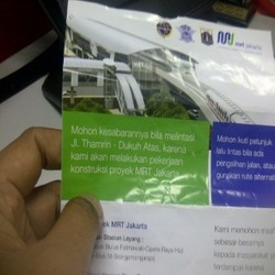 Selebaran Minta Maaf Beredar Jelang Pembangunan MRT Jakarta 10 Oktober