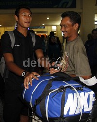 Hansamu Yama Pratanama tiba di bandara. Bruriy Susanto/detikcom.