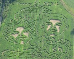 Rayakan Pernikahan Emas, Pria Ini Ciptakan Labirin Bergambar Wajah