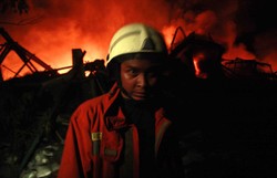 Rumah Terbakar di Dekat Mapolres Jakarta Pusat