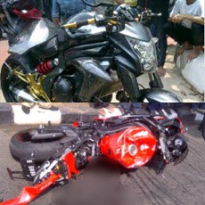 Ini Kondisi 2 Motor Ninja yang Kecelakaan di Busway Jl Panjang