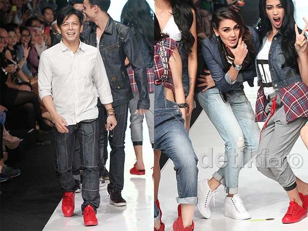 Ariel dan Luna Maya di Panggung Catwalk JFW 2014