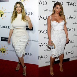 Dress Putih Seksi Kim Kardashian Pasca Melahirkan