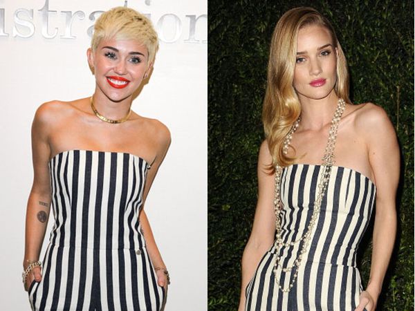 Stripes Attack Rosie Huntington-Whiteley vs Miley Cyrus