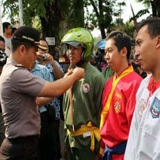 Ratusan Pendekar di Madiun Konvoi Safety Riding