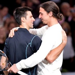 Setelah di Milanello, Djokovic dan Ibrahimovic Bertemu lagi di Lapangan Tenis