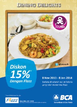 Pakai Flazz, Makan di Solaria Diskon 15%