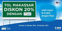 Diskon 20% Bayar Tol Makassar Selama Setahun Pakai Flazz