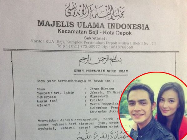 Bukti Rivano Jadi Mualaf dan Nikahi Asmirandah