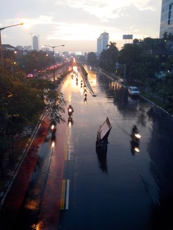 Hujan dan gerobak