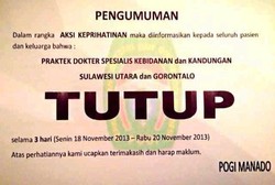 Prihatin dr Ayu, Praktik Dokter Kandungan Sulut dan Gorontalo Tutup 3 Hari
