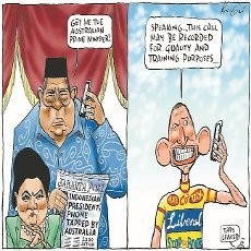 Media Australia Bikin Karikatur Presiden SBY Disadap