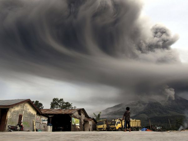 Sinabung Batuk, Abu Hujani Perkebunan