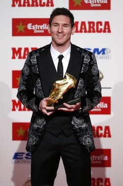 Messi menyabet penghargaan tersebut lantaran kesuburannya mencetak gol. Reuters/Albert Gea