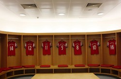 Ini dia ruang ganti pemain Arsenal.