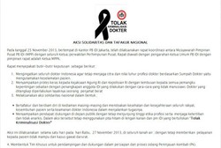 Solidaritas dr Ayu, Besok Dokter-dokter Hanya Layani UGD dan Pasien Miskin