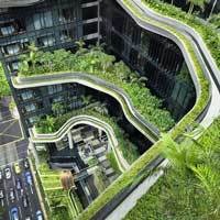 Kombinasi Arsitektur Tanaman di Hotel Singapura