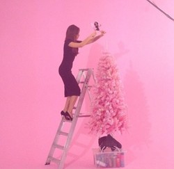 Hias Puncak Pohon Natal, Victoria Beckham Naik Tangga Pakai High Heels