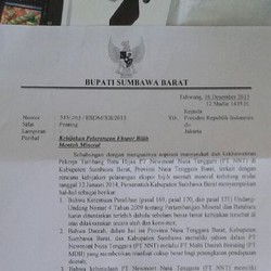 Pemkab Sumbawa Barat Surati SBY Minta Larangan Ekspor Tambang Mentah Diundur