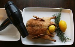 Krenyes! Bebek Panggang Ini Lebih Garing Berkat Hair Dryer 