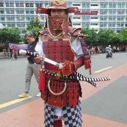 Samurai Merah Meriahkan Jakarta Night Festival di Bundaran HI