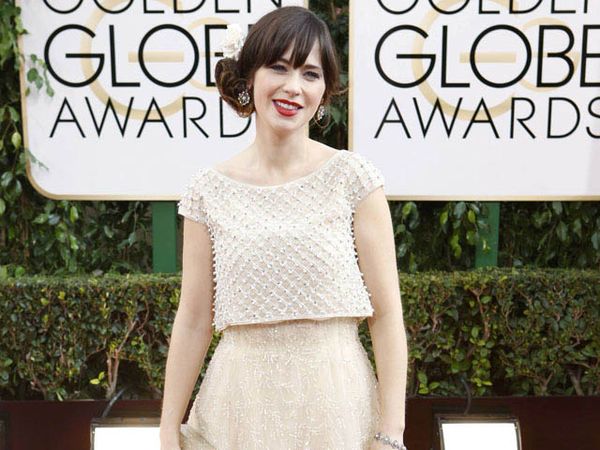 Kecantikan Zooey Deschanel di Golden Globe 2014