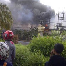 Pabrik Pengolahan Ikan di Sidoarjo Terbakar